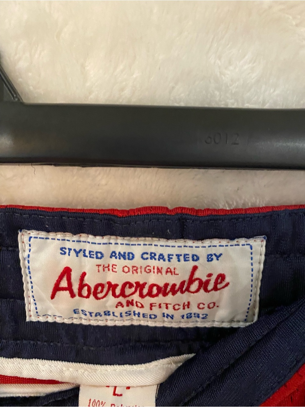 Abercrombie & Fitch Red Athletic Shorts with Navy & White Trim - Picture 4 of 6